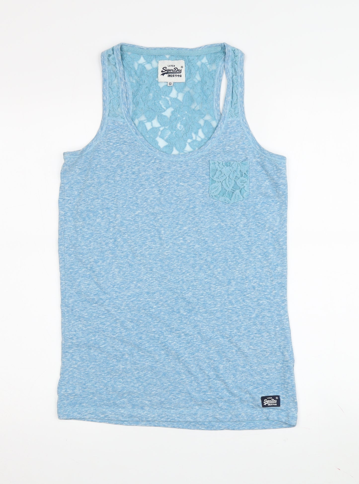 SuperDry Women's Blue Lace Tank Top Size S, Summer