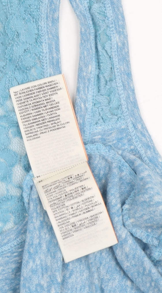 SuperDry Women's Blue Lace Tank Top Size S, Summer