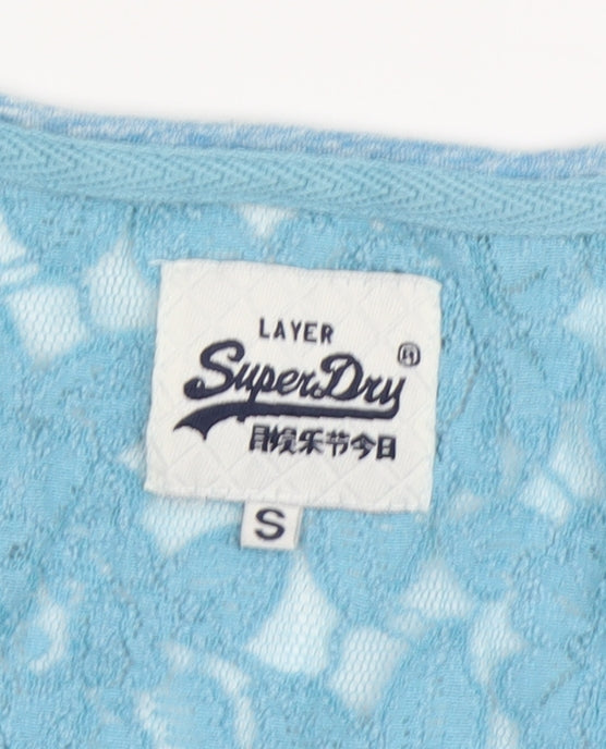 SuperDry Women's Blue Lace Tank Top Size S, Summer