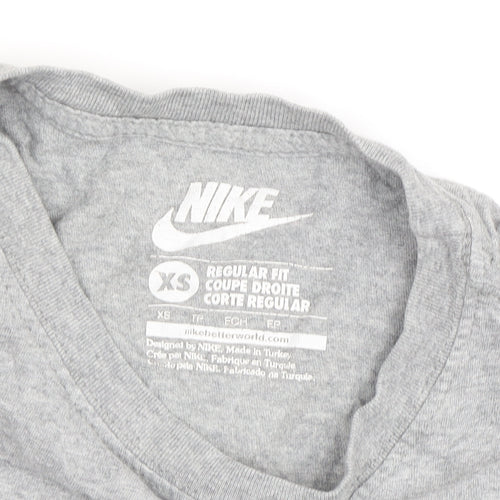 Nike Men's Grey XS Sports T-Shirt, Crew Neck, Breathable