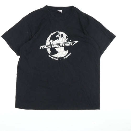 Marvel Universe Black L T-Shirt, Men's Stark Industries Design