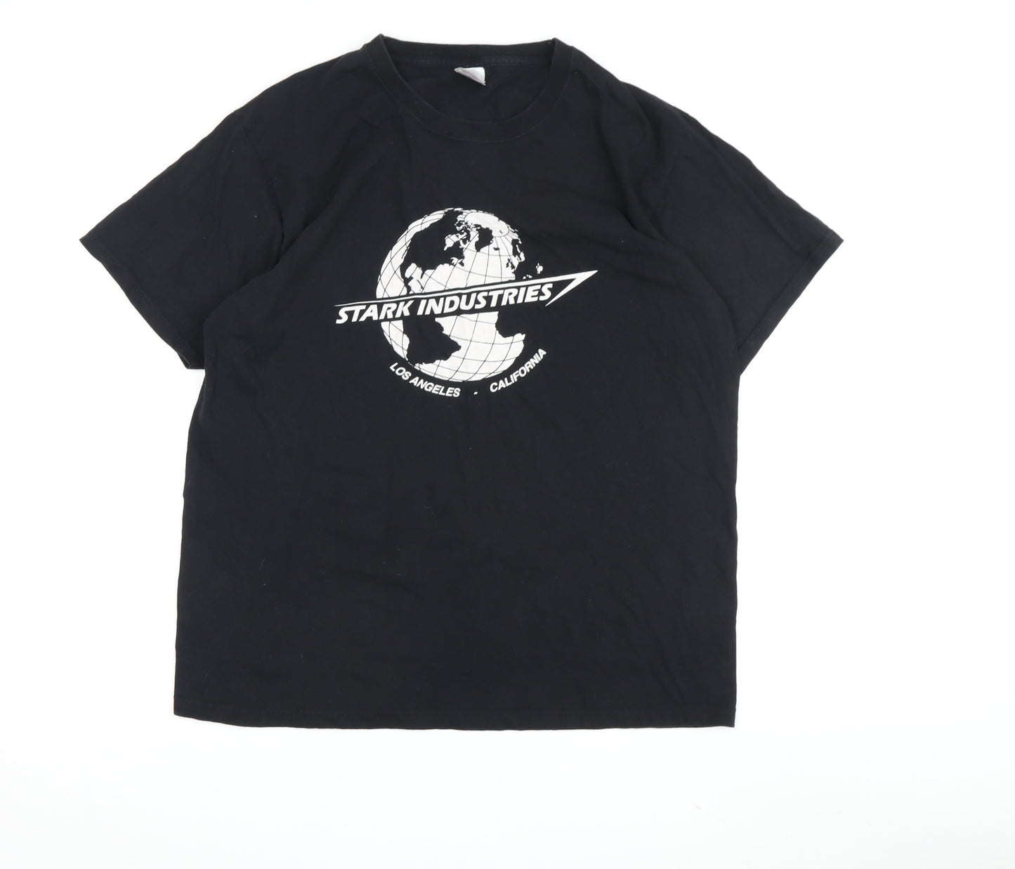 Marvel Universe Black L T-Shirt, Men's Stark Industries Design