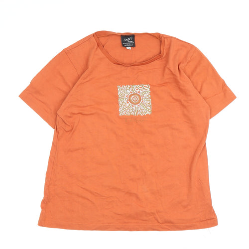 Inji Designs Women's Orange XL Basic T-Shirt