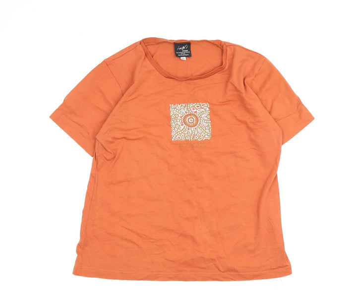 Inji Designs Women's Orange XL Basic T-Shirt