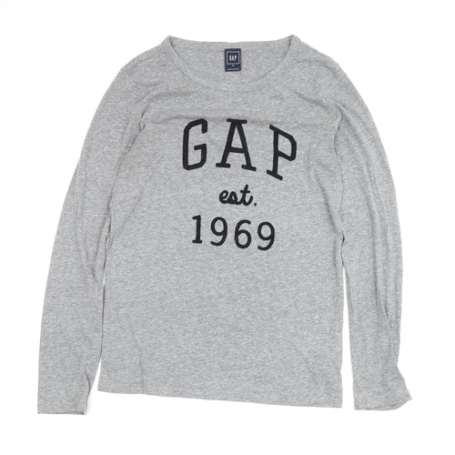 Gap Womens Grey Crew Neck T-Shirt M Casual Basic