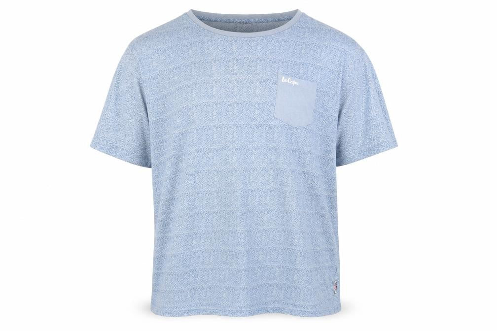 Front view of Lee Cooper Men's Blue Short Sleeve T-Shirt 2XL