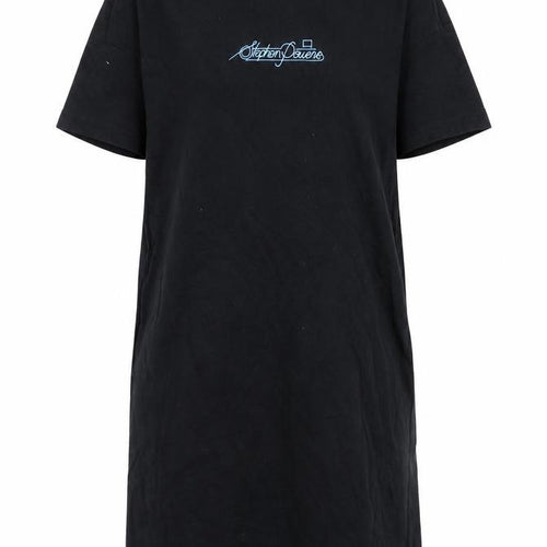 Uniqlo Girls Black T-Shirt Dress 9-10 Years Short Sleeve