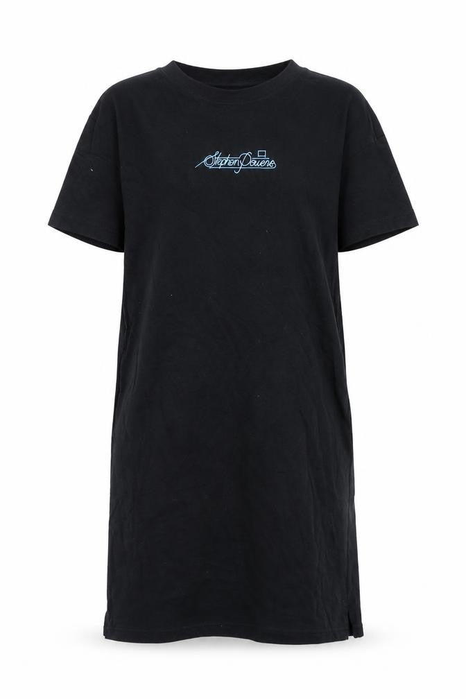 Uniqlo Girls Black T-Shirt Dress 9-10 Years Short Sleeve