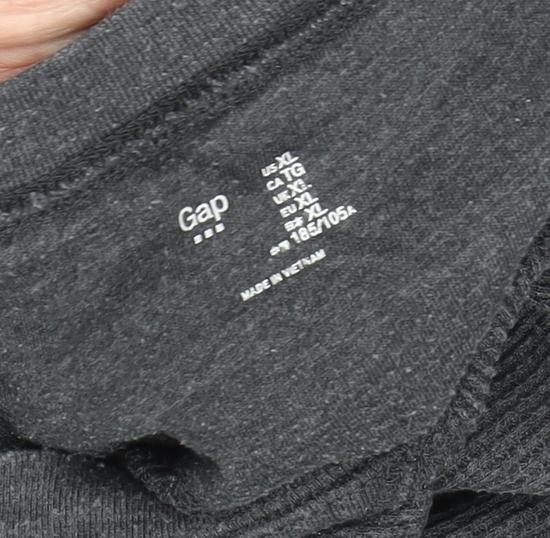 Gap Men’s Grey Long Sleeve Crew Neck T-Shirt XL