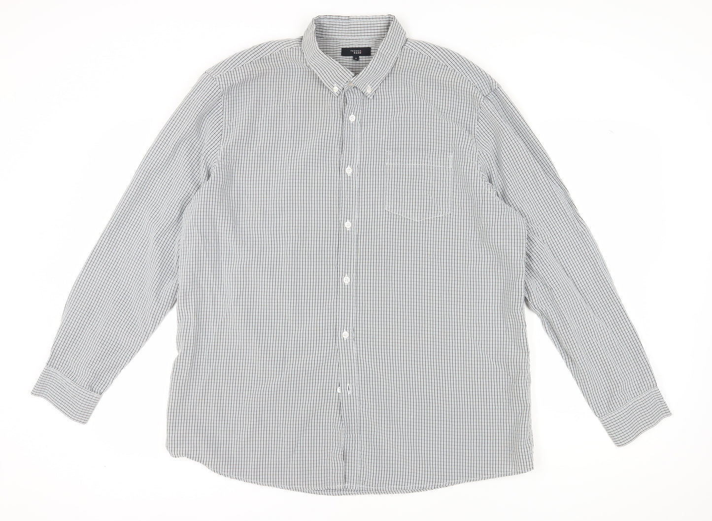 Thomas Nash Men's XL Black Check Button-Up Shirt