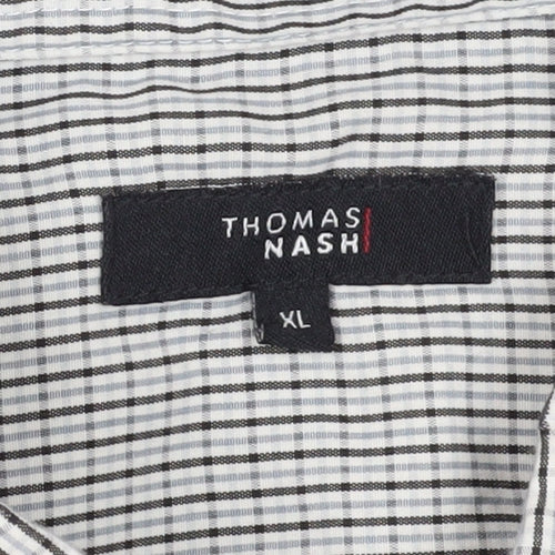 Thomas Nash Men's XL Black Check Button-Up Shirt