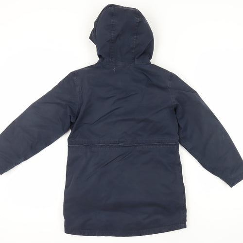 Joules Boys Blue Parka Coat, Size 8 Years, Hooded