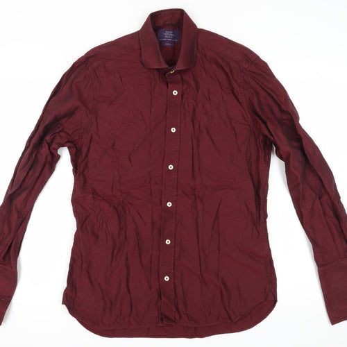 Savoy Taylors Guild Men's Red Slim Fit Dress Shirt