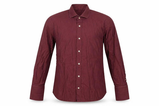 Front view of Savoy Taylors Guild Men's Red Slim Fit Dress Shirt