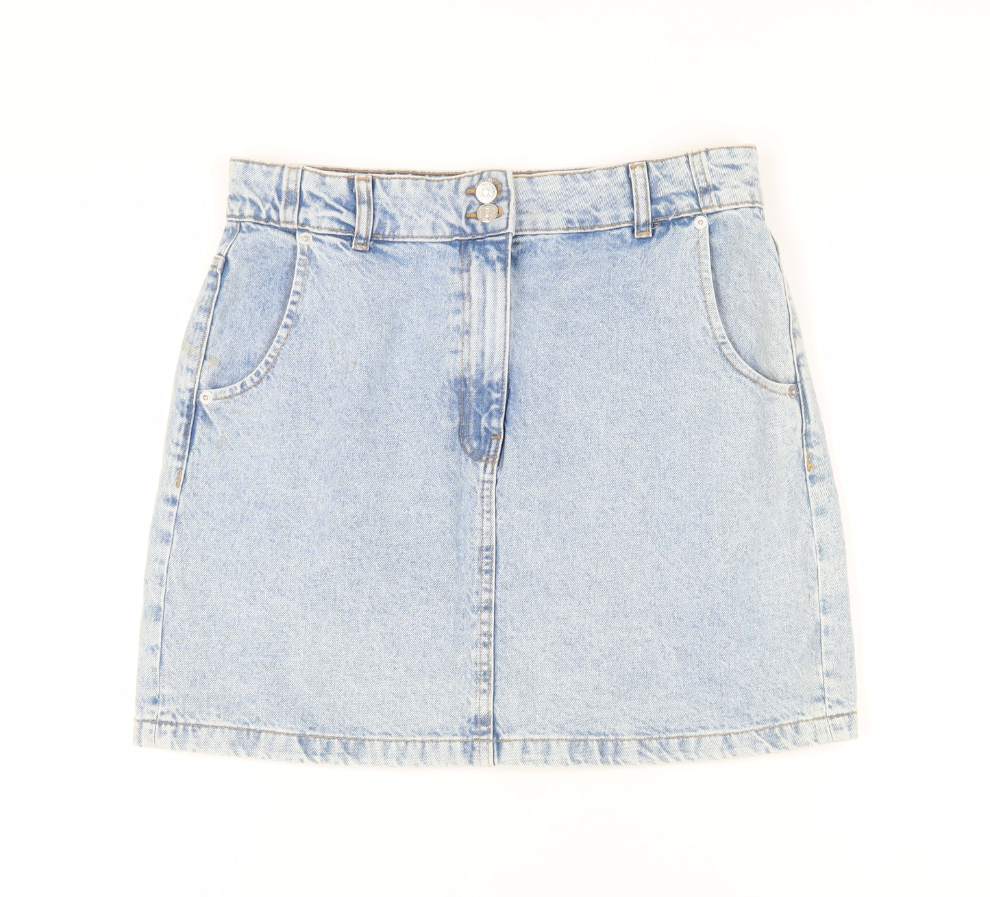 MNG Women's Blue Denim Skirt - Size L