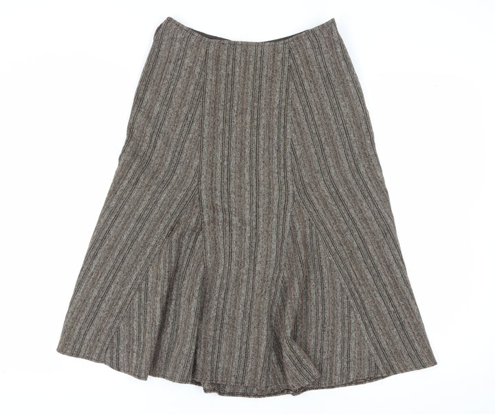Wallis Women's Brown A-Line Midi Skirt, Size 10