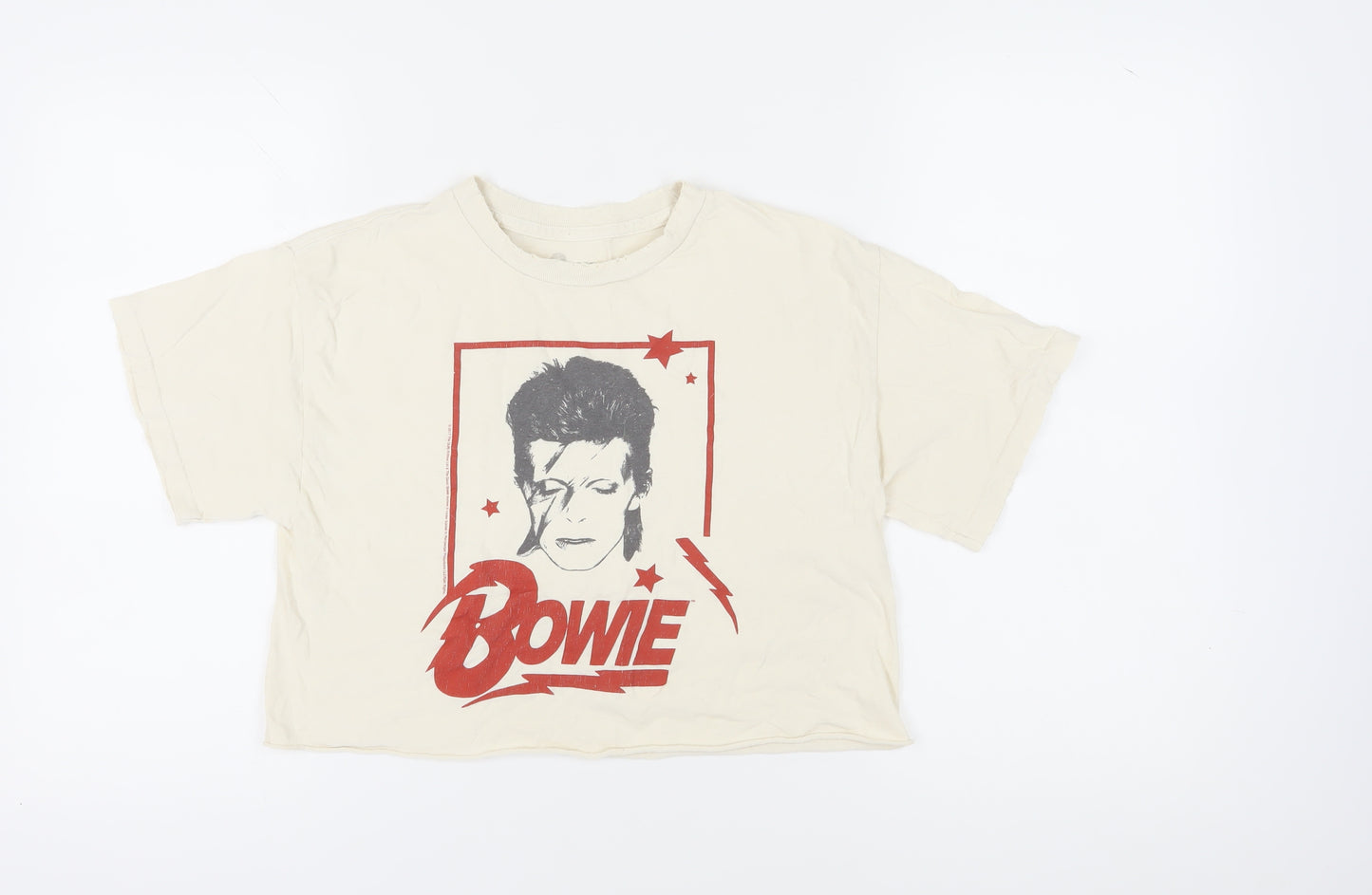 Bowie Unisex Beige T-Shirt, M, Retro Music Style