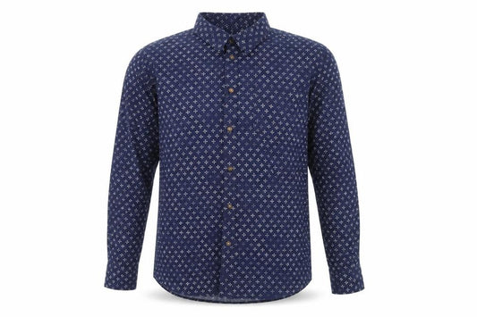 Front view of ESPRIT Men's Blue XL Geometric Long Sleeve Shirt