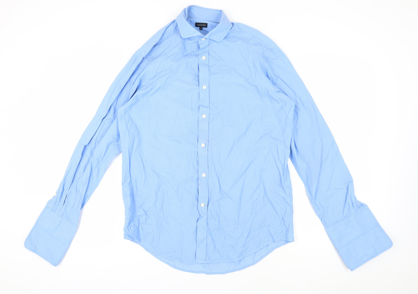 Jaeger Men's Blue Pinstripe Dress Shirt, Size 16
