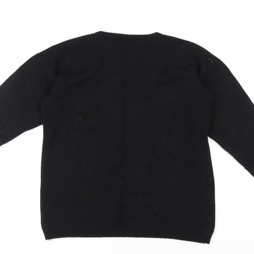 Rafaella Women's Black Embroidered Pullover Jumper Size M