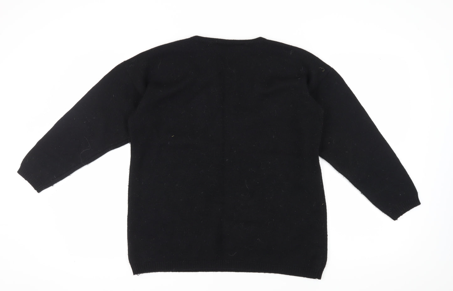 Rafaella Women's Black Embroidered Pullover Jumper Size M