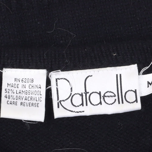 Rafaella Women's Black Embroidered Pullover Jumper Size M