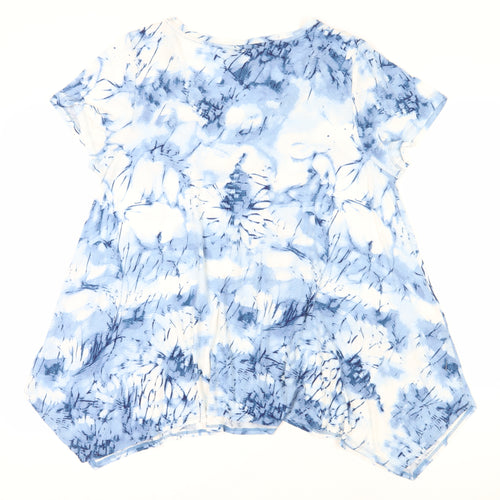 Cynthia Rowley Women's Plus Size Blue Floral T-Shirt