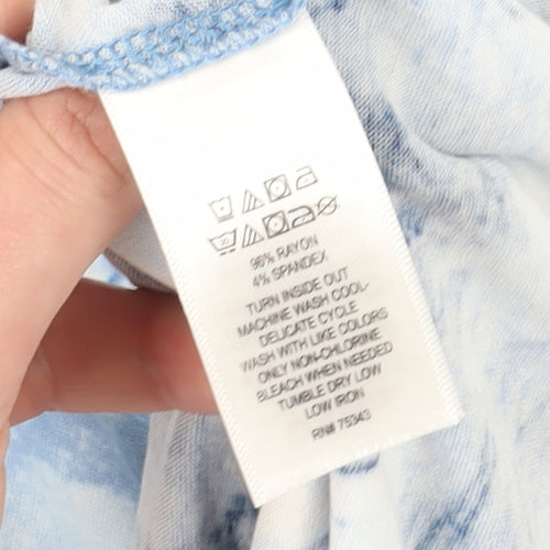 Cynthia Rowley Women's Plus Size Blue Floral T-Shirt