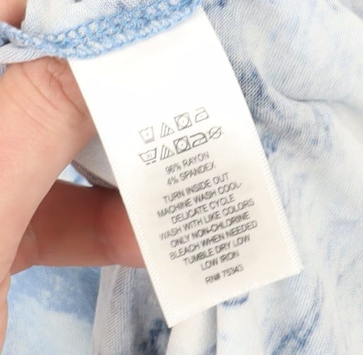 Cynthia Rowley Women's Plus Size Blue Floral T-Shirt