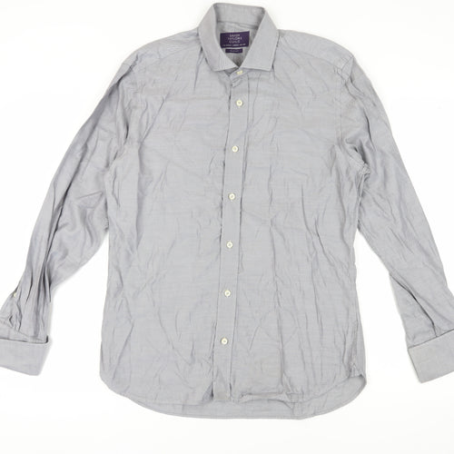 Savoy Taylors Guild Men's Grey Slim Fit Dress Shirt XL