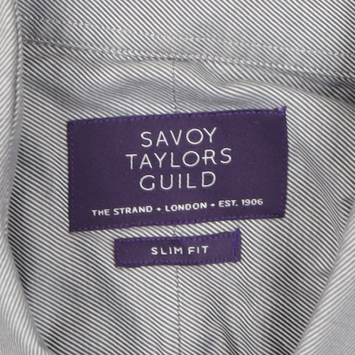 Savoy Taylors Guild Men's Grey Slim Fit Dress Shirt XL
