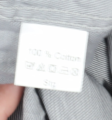 Savoy Taylors Guild Men's Grey Slim Fit Dress Shirt XL