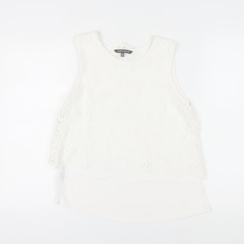 Laura Ashley Women’s White Lace Tank Top Size 12