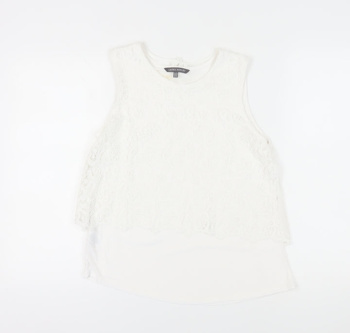 Laura Ashley Women’s White Lace Tank Top Size 12