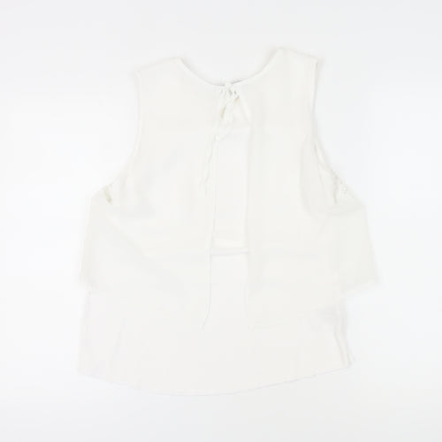 Laura Ashley Women’s White Lace Tank Top Size 12