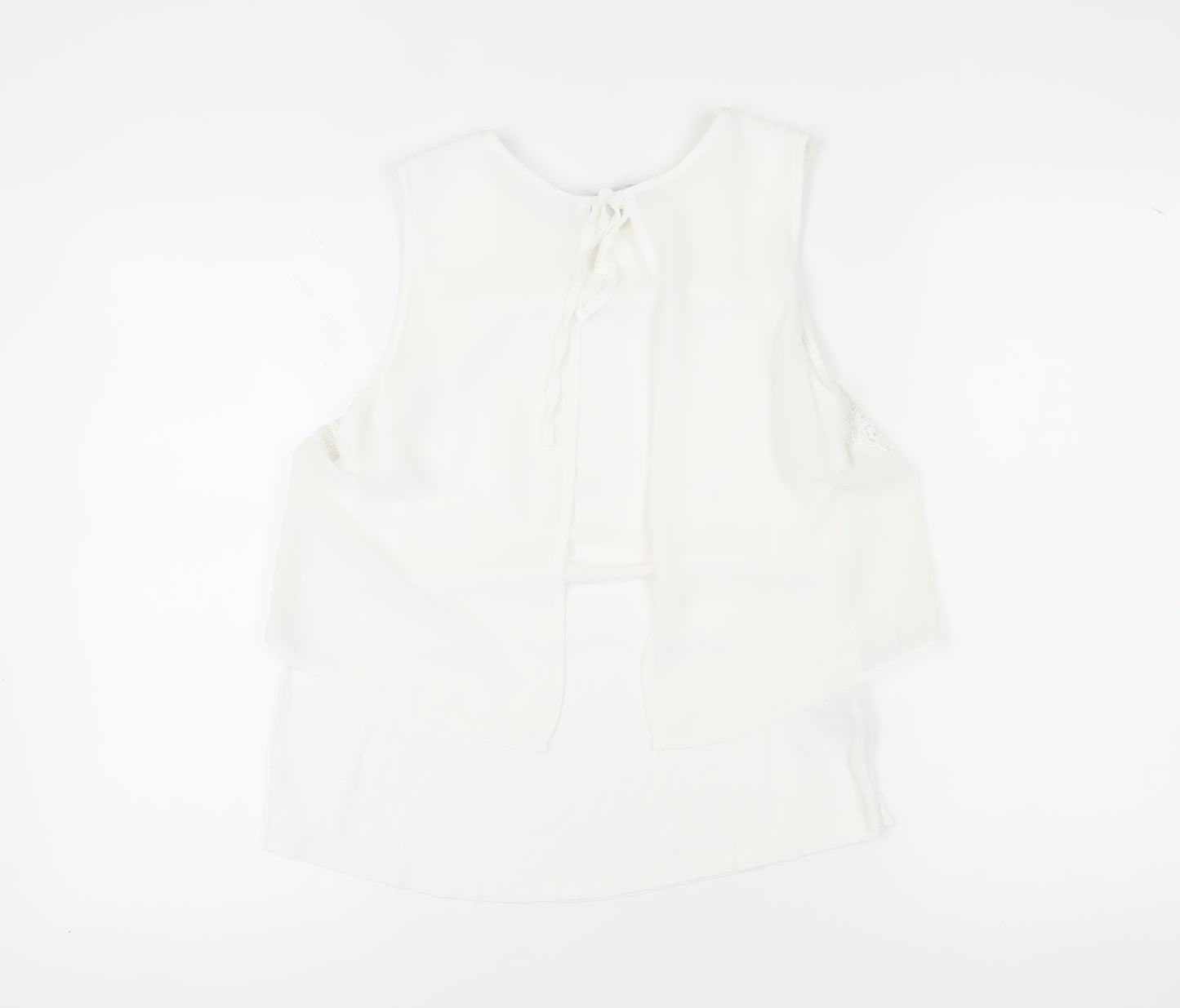 Laura Ashley Women’s White Lace Tank Top Size 12
