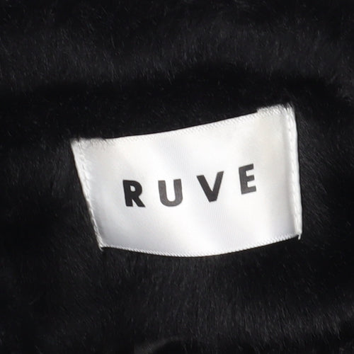 Ruve Black Faux Fur Motorcycle Jacket Women