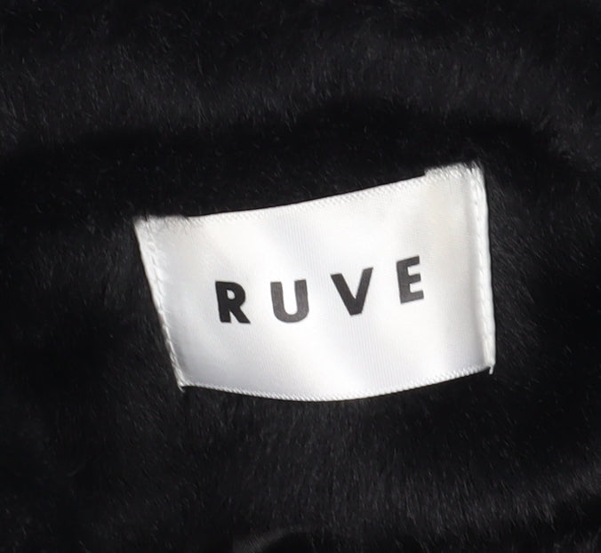 Ruve Black Faux Fur Motorcycle Jacket Women