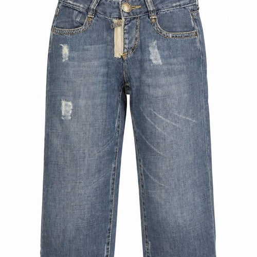 Calvin Klein Women's Blue Cropped Jeans, Size 27, Distressed