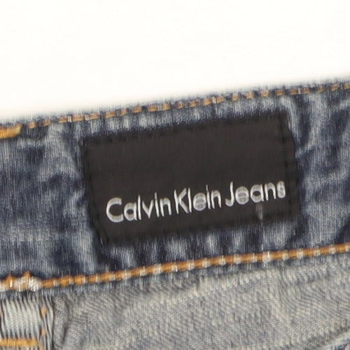 Calvin Klein Women's Blue Cropped Jeans, Size 27, Distressed