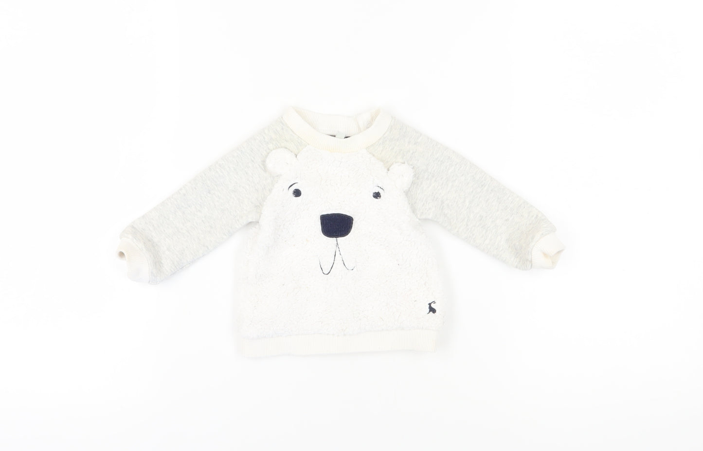 Joules Unisex Baby White Bear Jumper 3-6 Months Pullover