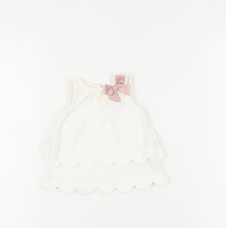 Tahari Unisex Baby White Sleeveless Blouse 3-6 Months