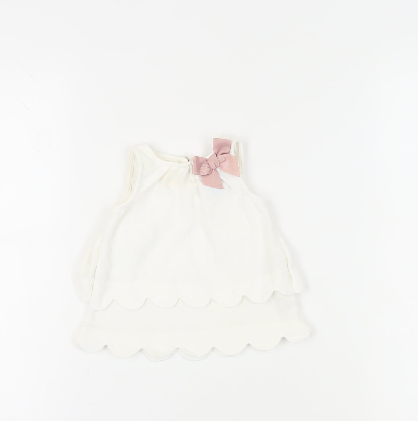 Tahari Unisex Baby White Sleeveless Blouse 3-6 Months