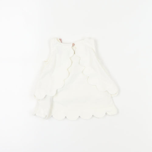 Tahari Unisex Baby White Sleeveless Blouse 3-6 Months