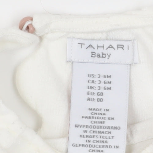 Tahari Unisex Baby White Sleeveless Blouse 3-6 Months