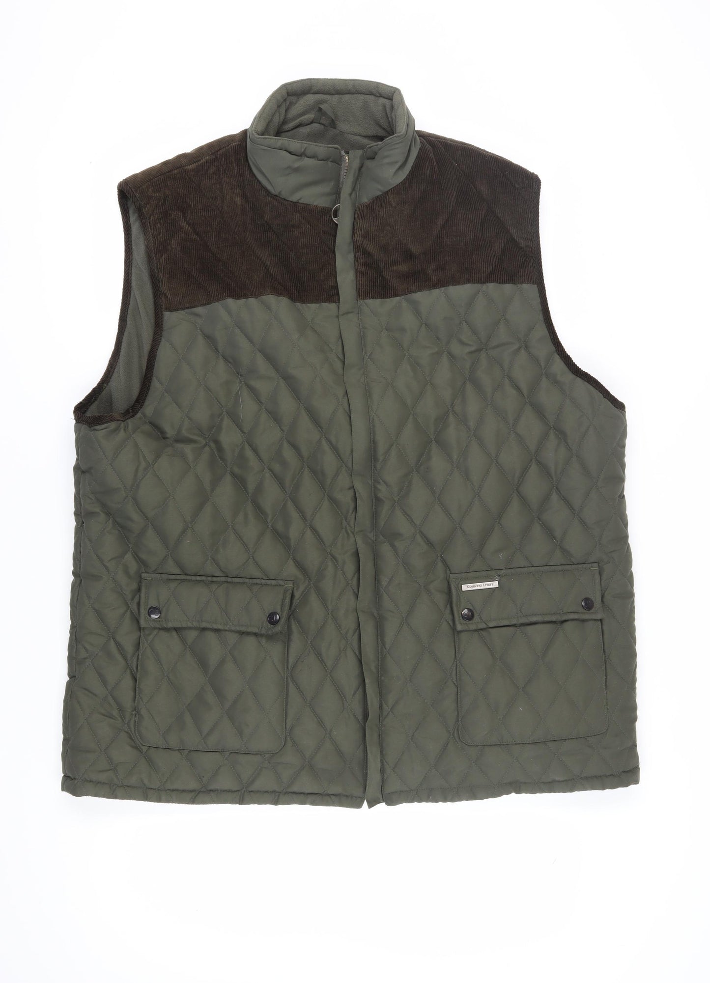 Country Estate Men's Green Quilted Waistcoat, 3XL Casual