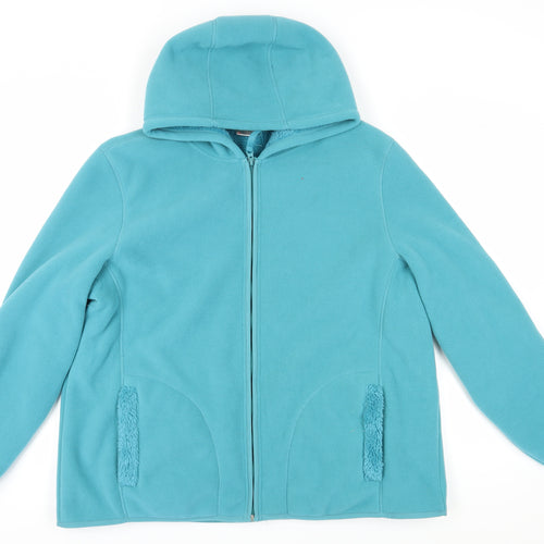 Damart Women's Blue Hooded Fleece Jacket Size 22