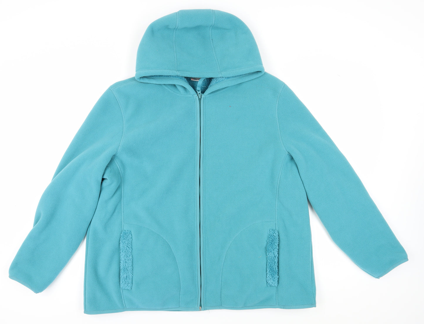 Damart Women's Blue Hooded Fleece Jacket Size 22