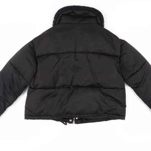 Topshop Women's Black Petite Puffer Jacket Size 8