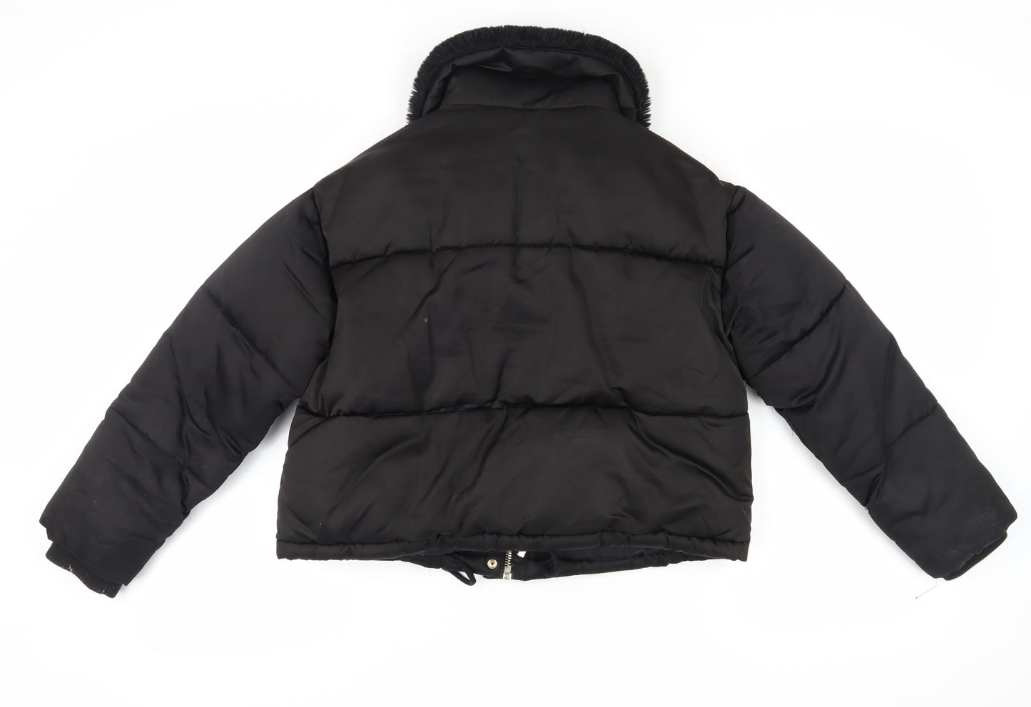 Topshop Women's Black Petite Puffer Jacket Size 8